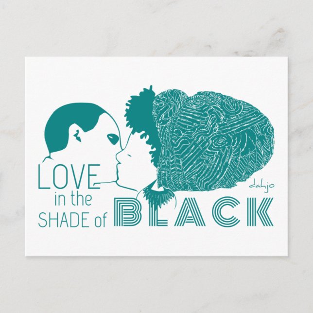 POSTAL AMOR NEGRO EN AQUA (Anverso)