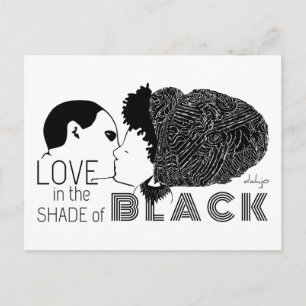 POSTAL AMOR NEGRO EN NEGRO