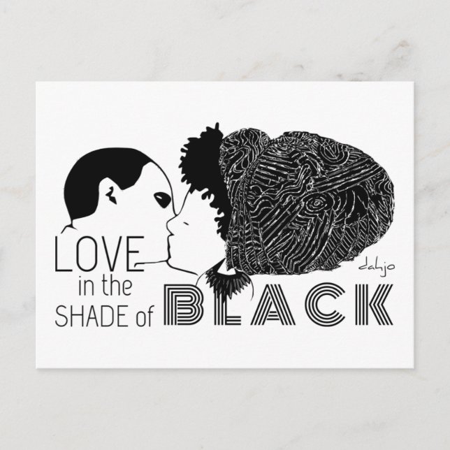 POSTAL AMOR NEGRO EN NEGRO (Anverso)