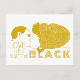 POSTAL AMOR NEGRO EN ORO
