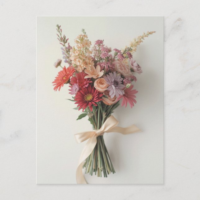 Postal Amor o Amistad - Elegante Bouquet floral (Anverso)