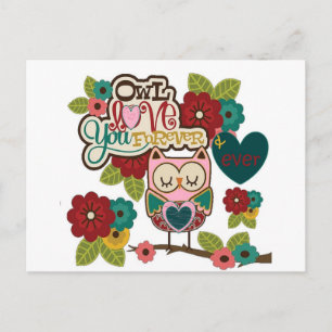 Postal amor para siempre búho