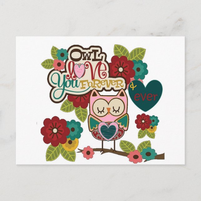 Postal amor para siempre búho (Anverso)