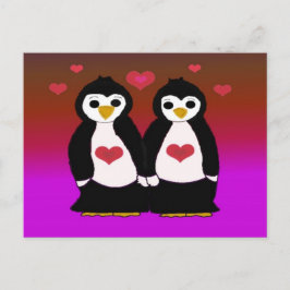 Postal Amor pingüino