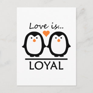 Postal Amor pingüino