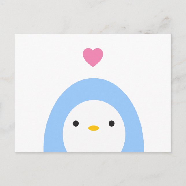 Postal Amor pingüino (Anverso)