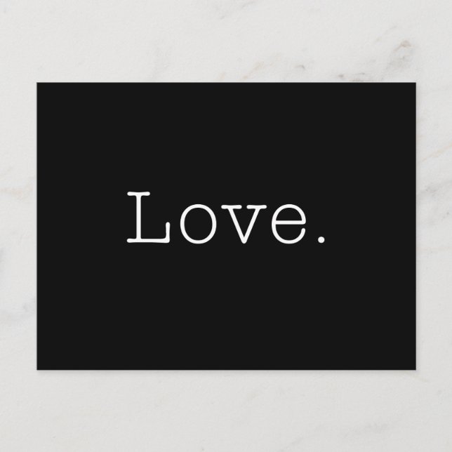 Postal Amor. Plantilla de cotización de amor en blanco y  (Anverso)
