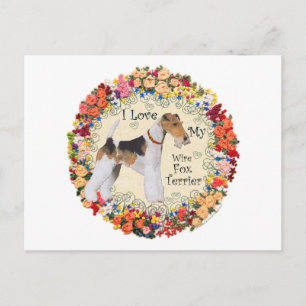 Postal Amor por el Fox Terrier de Pelo de Alambre
