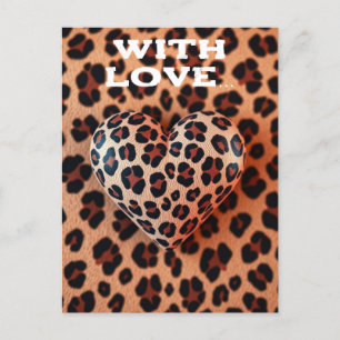 Postal Amor por la impresión de leopardo