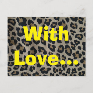 Postal Amor por la impresión de leopardo