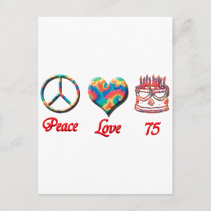 Postal Amor por la paz y 75