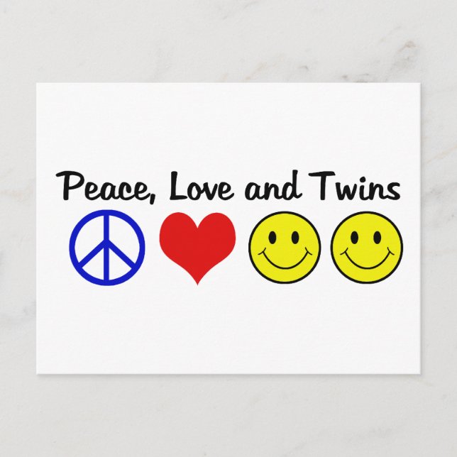 Postal Amor por la paz y gemelos (Anverso)