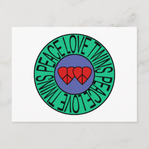 Postal Amor por la paz y gemelos - Círculo