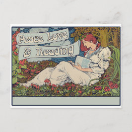 Postal Amor por la paz y lectura