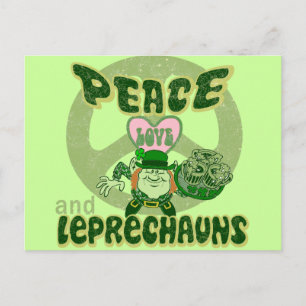 Postal Amor por la Paz y Leprechauns