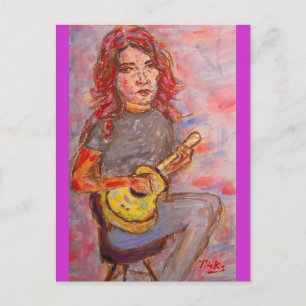 Postal amor por la paz y ukulele