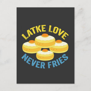 Postal Amor por Latke Nunca se Fríe Regalo Divertido de H
