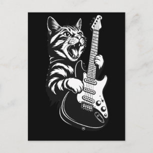 Postal Amor por Música Genial   Gato de Rock Tocando Guit