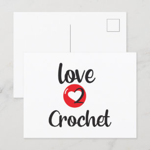 Postal amor por tejer al crochet