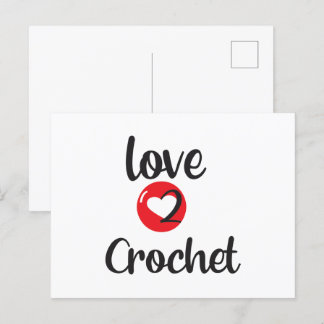 Postal amor por tejer al crochet