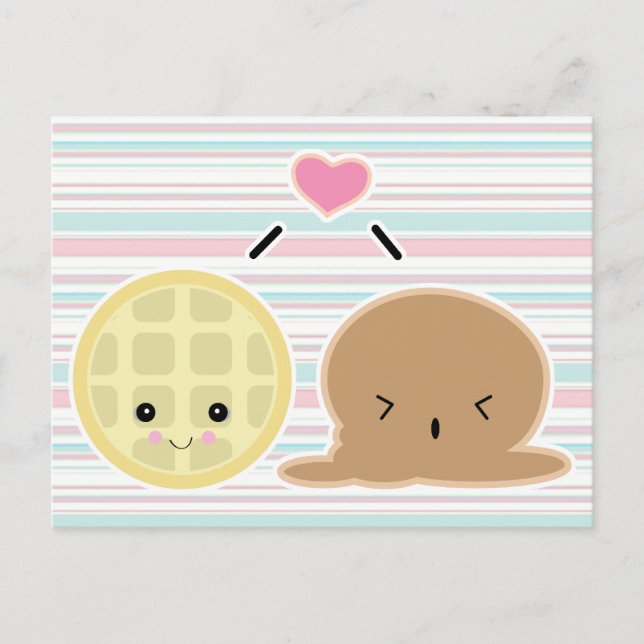 Postal amor por waffle y helado (Anverso)