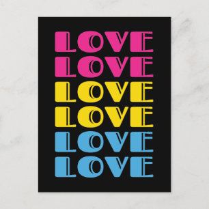 Postal Amor Repetir texto LGBTQ Pansexual Orgullo