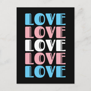 Postal Amor Repetir texto Orgullo transgénero LGBTQ