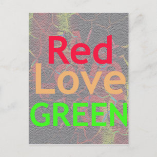 POSTAL AMOR ROJO ORO VERDE
