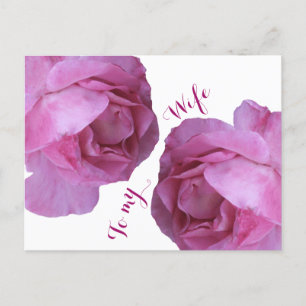 Postal Amor romántico por la esposa bonito rosas rosas fl