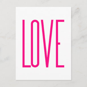 Postal Amor rosa brillante de moda