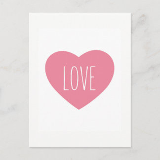 Postal Amor rosado precioso dulce del corazón