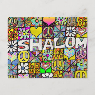 Postal Amor Shalom Psicodélico Retro de los 60