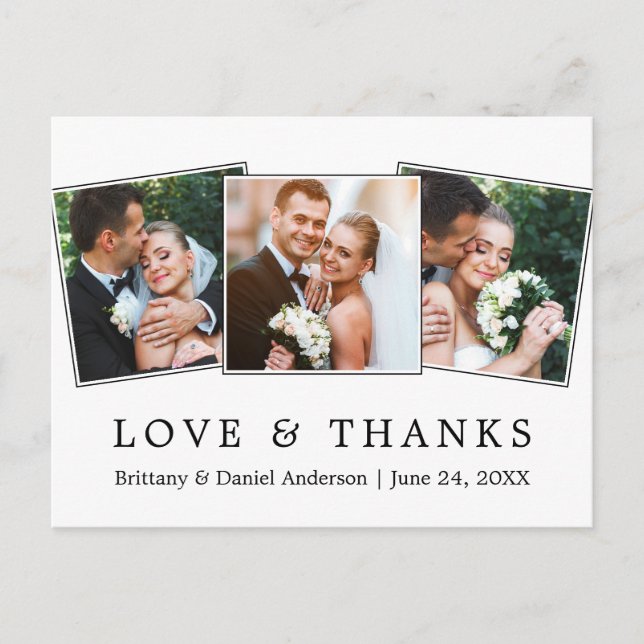 Postal Amor simple moderno Gracias Boda 3 Foto (Anverso)