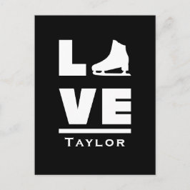 Postal Amor Sincrónico Y Nombre De Patinaje Gráfico En Vi