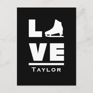 Postal Amor Sincrónico Y Nombre De Patinaje Gráfico En Vi