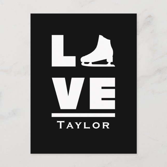 Postal Amor Sincrónico Y Nombre De Patinaje Gráfico En Vi (Anverso)