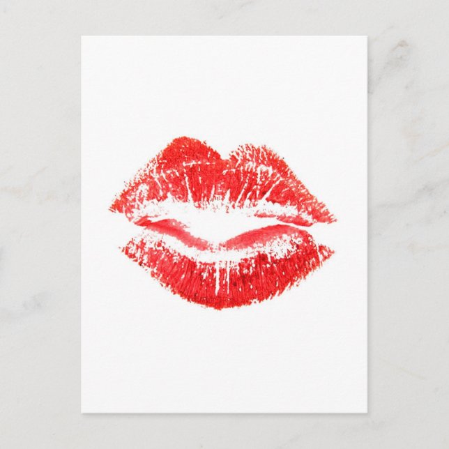 Postal Amor, Smooches, Besos, Labios (Anverso)