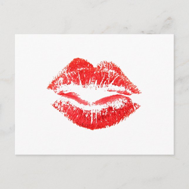 Postal Amor, Smooches, Besos, Labios (Anverso)