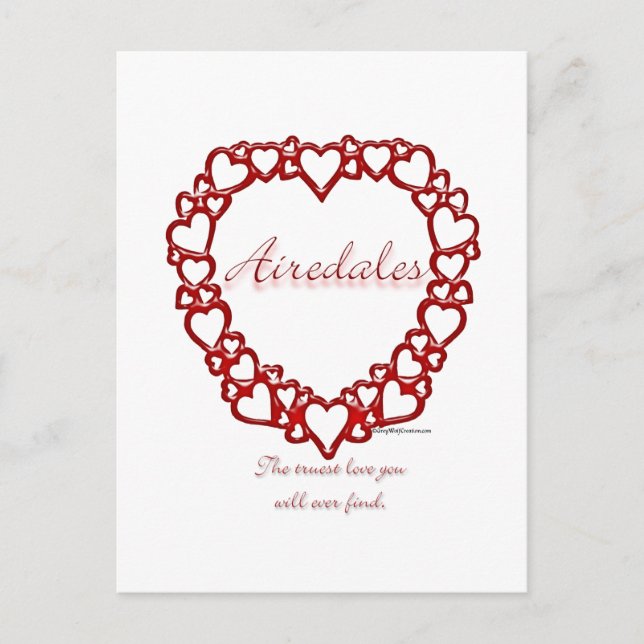 Postal Amor Verdadero Airedale Terrier (Anverso)