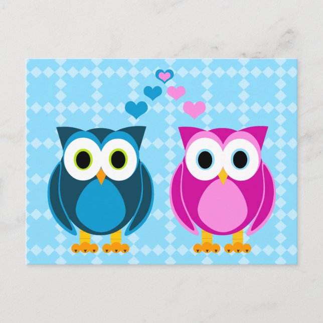 Postal Amor verdadero - Personalizado de búho (Anverso)