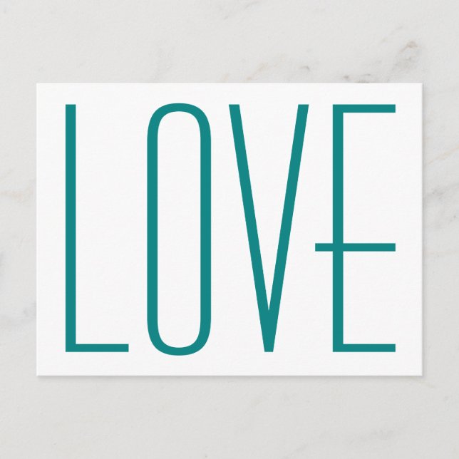 POSTAL AMOR VERDE AZULADO (Anverso)