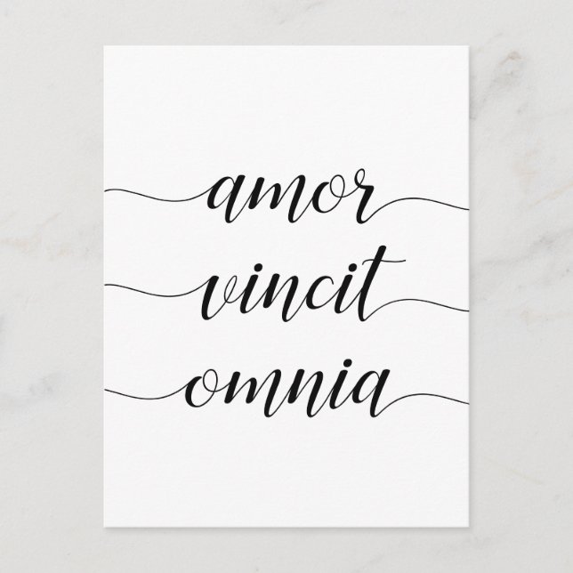 Postal Amor vincit omnia inspirador (Anverso)