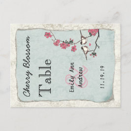 Postal Amor Vintage Ave Pink Cherry Blossom Número de mes