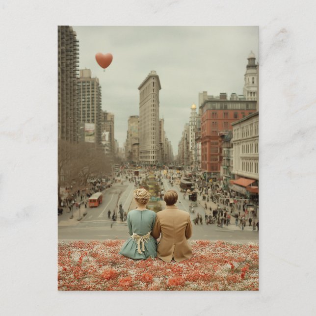 Postal Amor Vintage en Nueva York (Anverso)