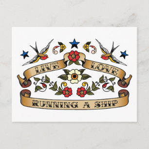 Postal Amor vivo dirigiendo un barco