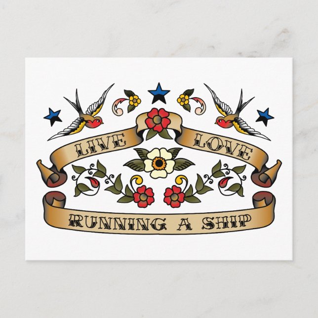 Postal Amor vivo dirigiendo un barco (Anverso)