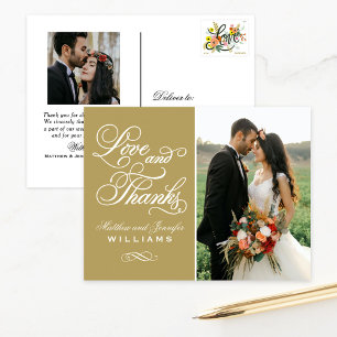 Postal Amor y agradecimiento a los Bodas antiguos.