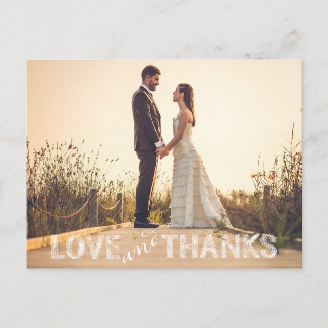 Postal Amor y agradecimiento Boda Postcard (Anverso)