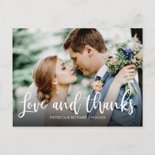 Postal Amor Y Agradecimiento Elegante Foto Bodas Agradeci
