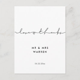 Postal Amor y agradecimiento minimalistas modernos y escr